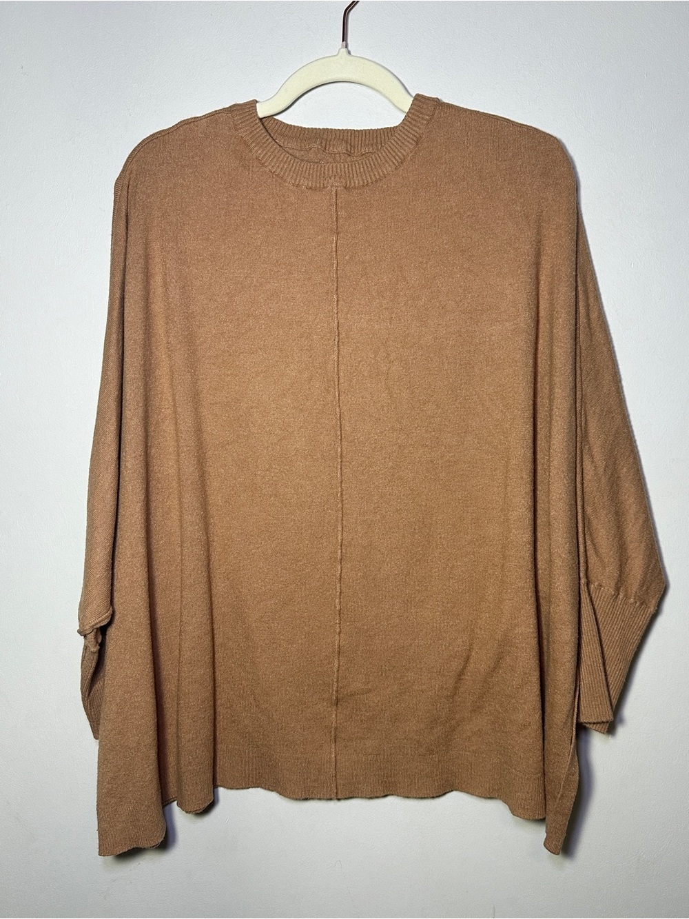 Mud Pie Brown Boho Oversized Batwing Dolman Knit Sweater Top One Size